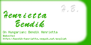 henrietta bendik business card